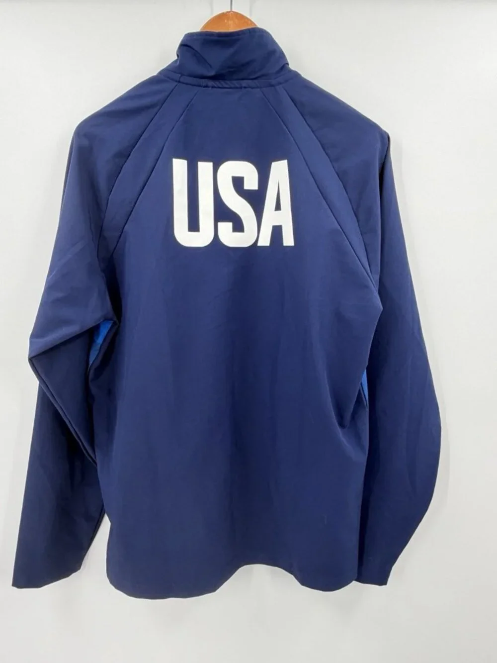 ADIDAS USA Volleyball Men's Blue Stars Stripe Full Zip Track Jacket Small